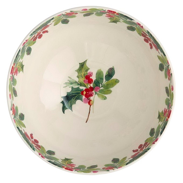 Салатник Botanic Garden Christmas Holly 23 см, орнамент