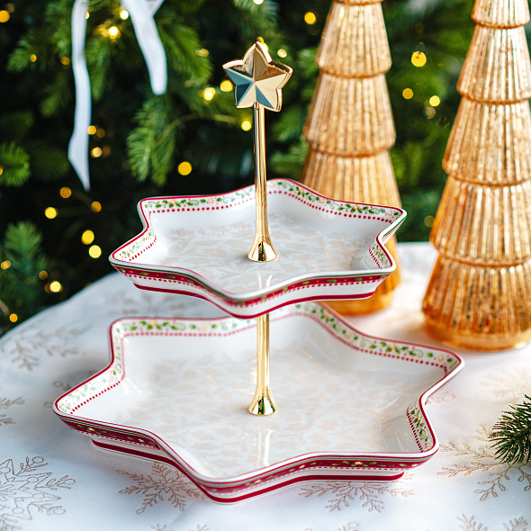 Этажерка Villeroy & Boch Winter Bakery Delight 34 см, 2 уровня
