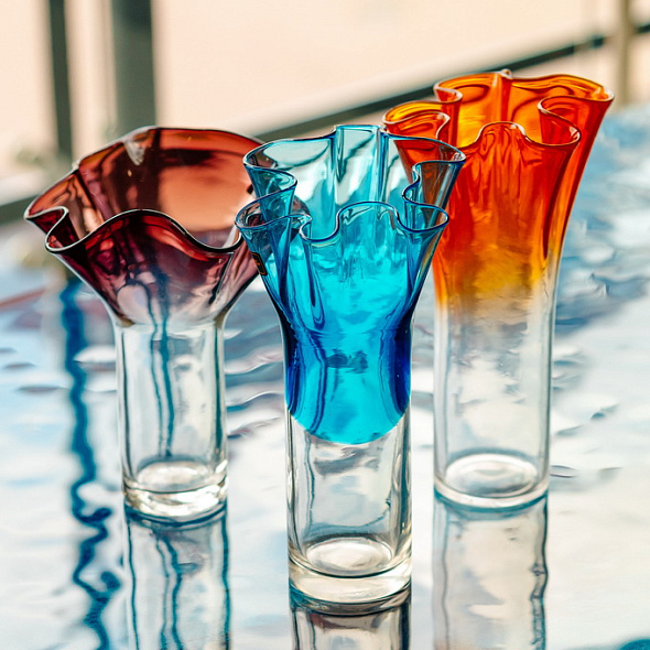 Ваза Glass Design Bizarre 32 см, оранжевая