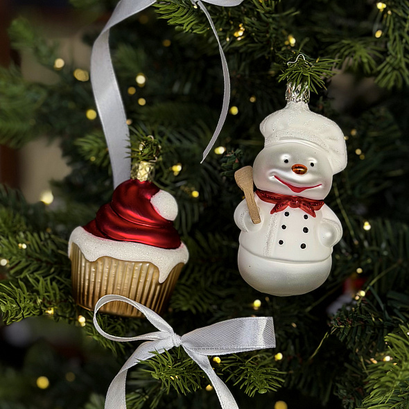 Игрушка на елку "Рождественский кекс" 8 см