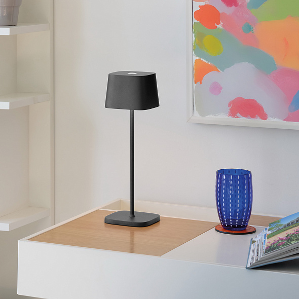 Лампа настольная Zafferano Ofelia Pro 29 см, темно-серая