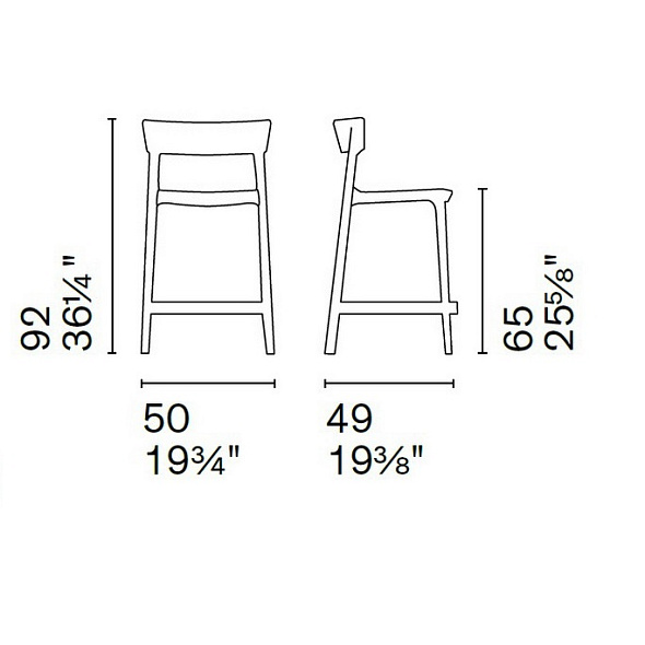 Стул полубарный Calligaris Skin, Optic White
