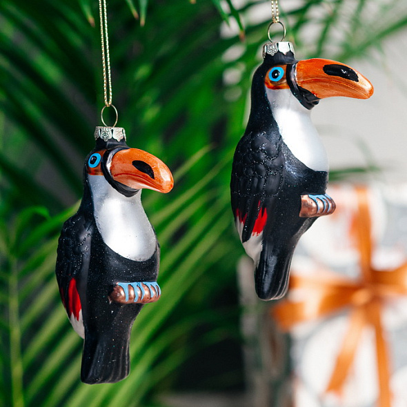 Новогодняя игрушка "Тукан" 12 см