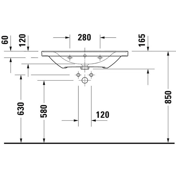 Раковина подвесная Duravit D-Neo 80х48 2367800000
