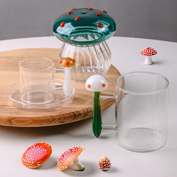 Чашка для эспрессо с блюдцем "Янтарный гриб" Alice 100 мл