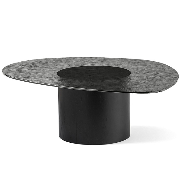 Стол Calligaris Mushroom 110х87, стекло, Black / Smoke Grey