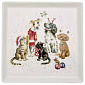 Блюдо Wrendale Designs Christmas "Office Party" 23х23 см, квадратное