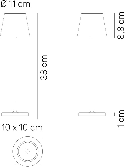 Лампа настольная Zafferano Poldina Pro 38 см, темно-серая