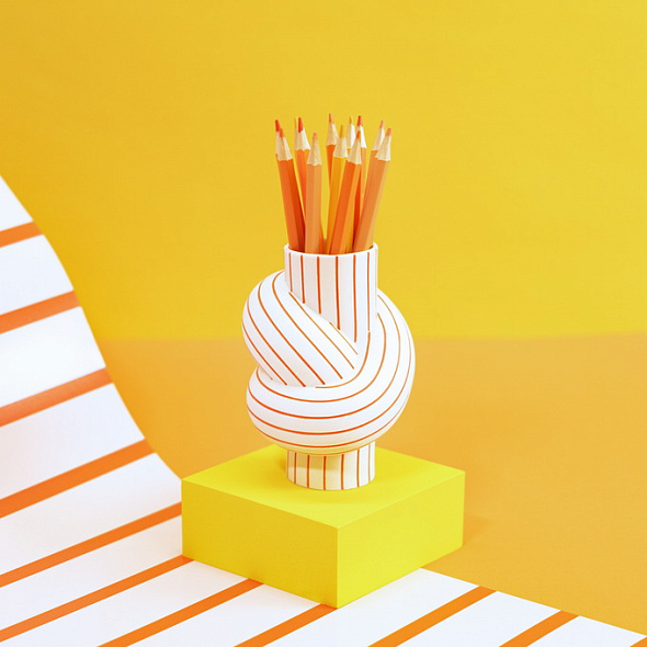 Ваза Node Stripes 12 см, оранжевый
