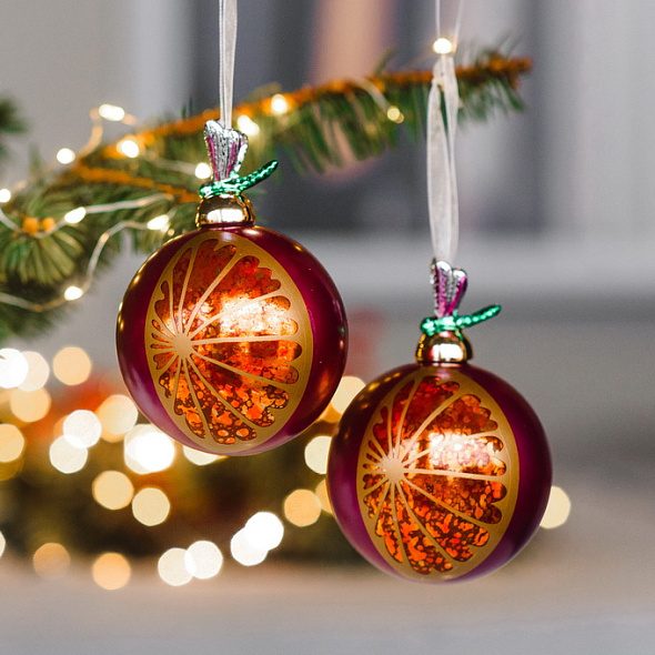 Елочный шар "Мандарин" 11,5 см, красный