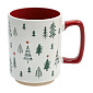 Кружка "Елки со звездой" 400 мл, цвет ручки красный