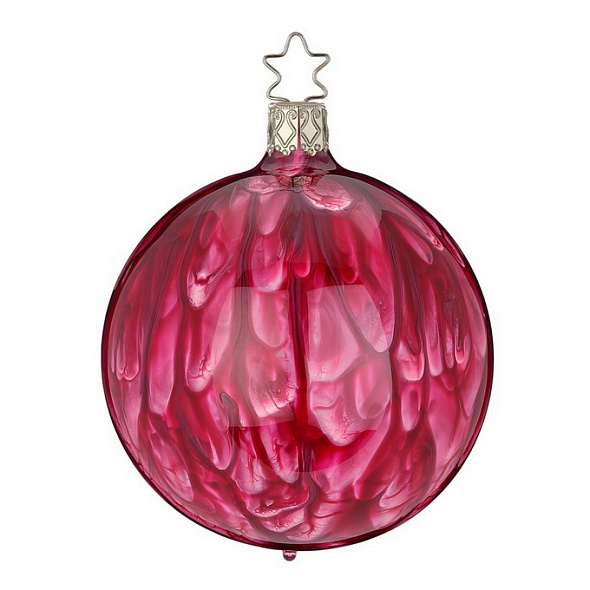 Елочный шар "Жемчужный георгин" 8 см