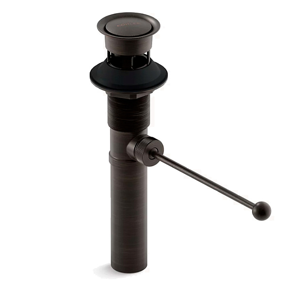 Донный клапан Kohler 7114-A-2BZ, с переливом, патинированная бронза