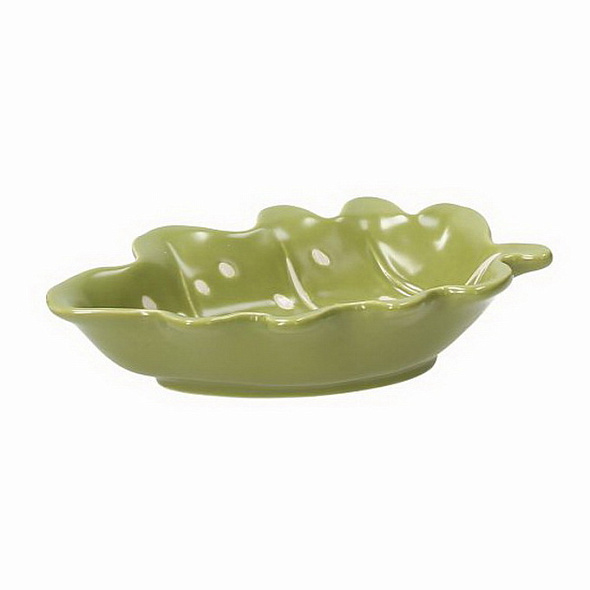 Чаша-листок Relief Foglie 15х10х3,5см, зеленая