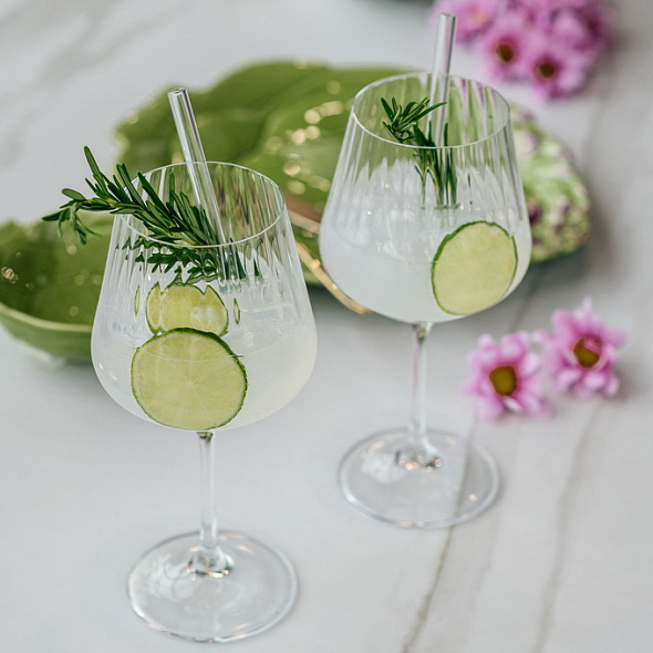 Набор бокалов для джина с трубочками Gin&Tonic 640 мл, 4 шт
