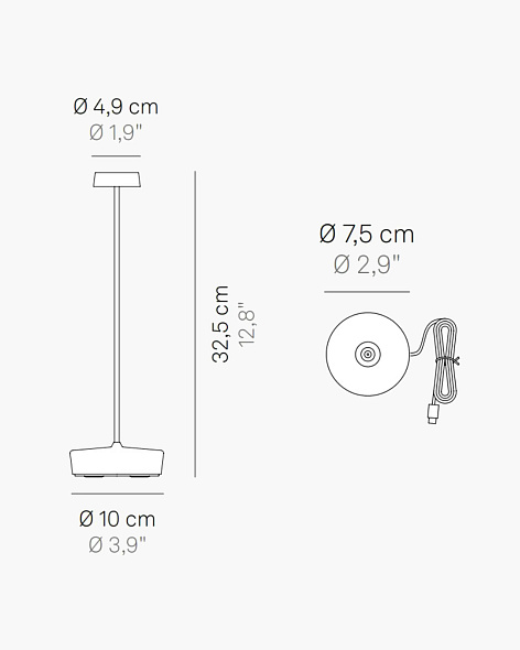 Лампа настольная Zafferano Swap 29 см, цвет бронза