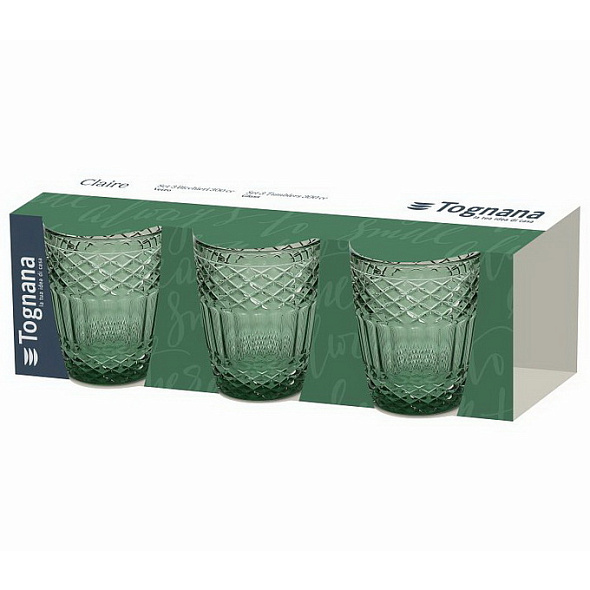 Набор стаканов Glass Claire 300 мл, 3 шт, зеленый