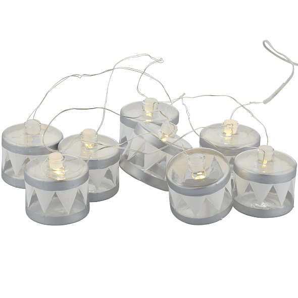 Елочная гирлянда Elly "Барабаны", длина 1,5 м, цвет серебро