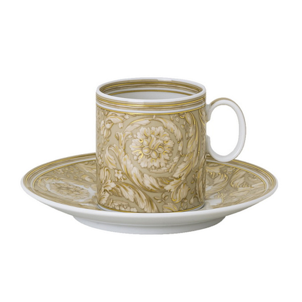 Чашка для эспрессо с блюдцем Versace Barocco Beige 100 мл