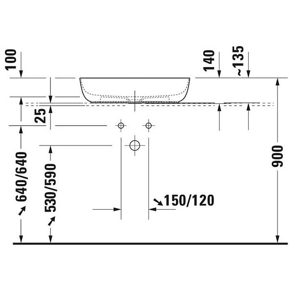 Раковина накладная Duravit Luv 60х40, WonderGliss, 03796000001