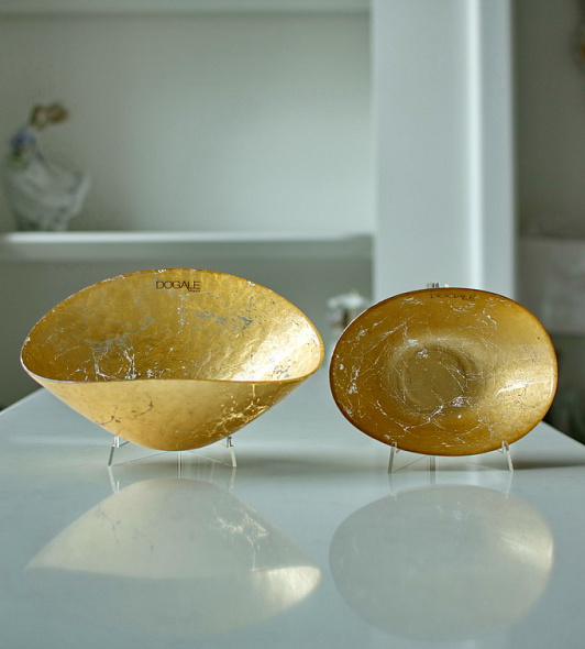 Чаша овальная Gold Leaf 11х19,5 см