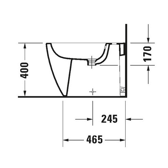 Биде напольное Duravit ME by Starck 37х40, WonderGliss, 22891000001