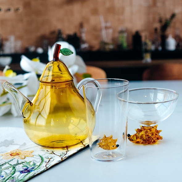 Пиала на ножке "Ежик" Animal Farm 250 мл, цвет янтарь