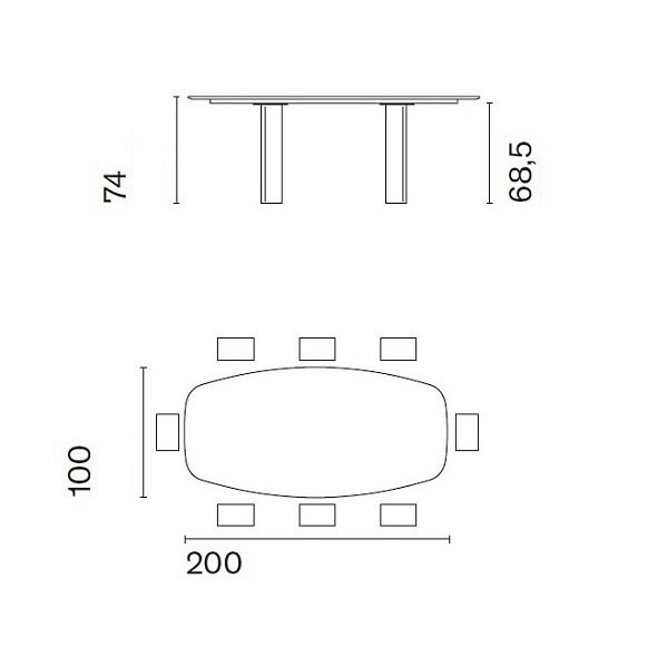 Стол Calligaris Sandy 200х100 CS4156, Canaletto Walnut