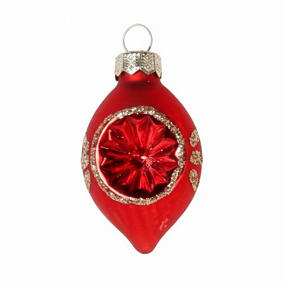 Елочная игрушка "Сосулька" Inge's Christmas 4,5 см, красная матовая