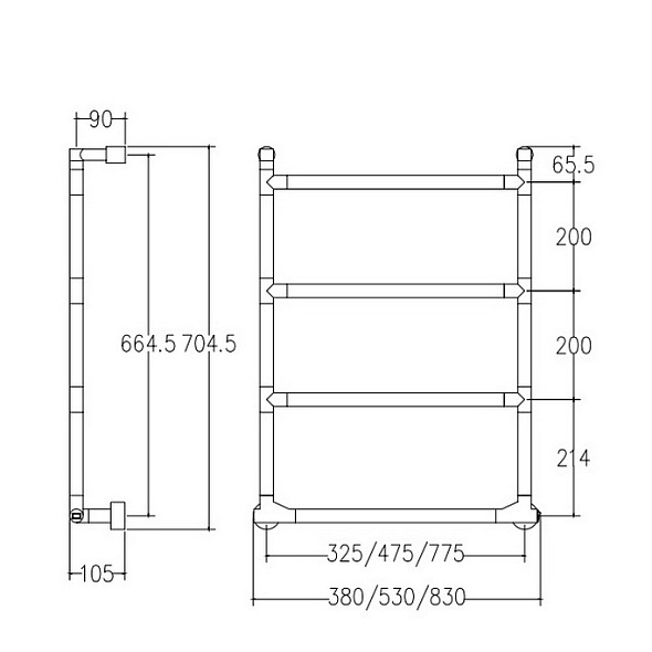 Полотенцесушитель Margaroli Sereno 572/S, электрический, хром