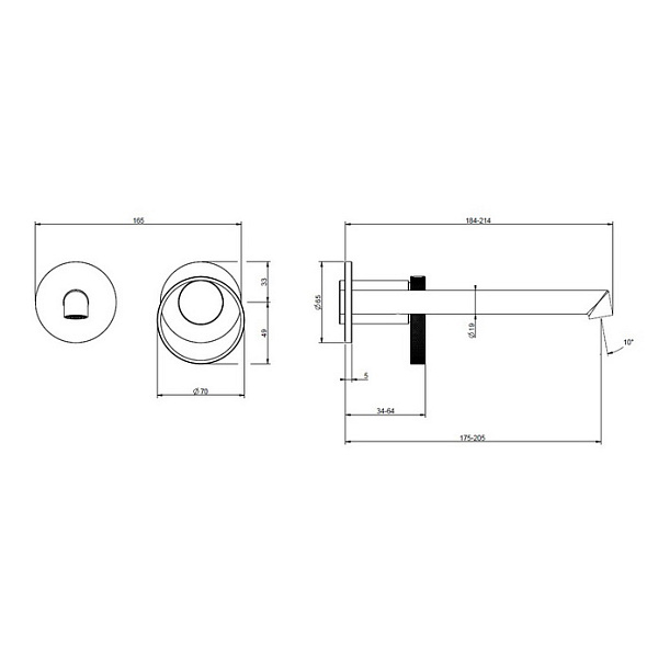 Внешняя часть Gessi Anello 63383.030 смесителя для раковины, медь PVD