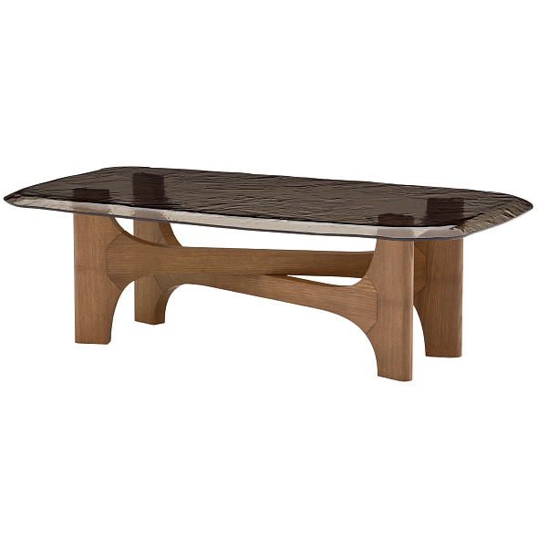 Стол журнальный Calligaris Nogu 130х70 CS5162, Canaletto Walnut / Annealed Bronze