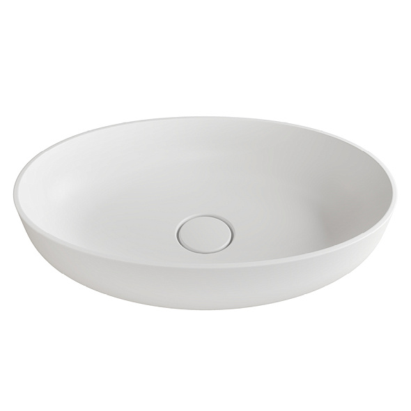 Раковина Kolpa-San Soft 550 ON, 55x36, из Kerrock, с клапаном, белая