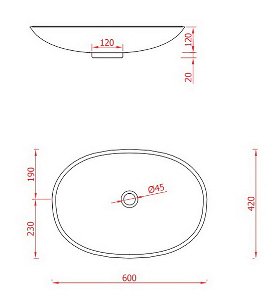 Раковина накладная Artceram La Fontana 60х42 LFL001_01;00