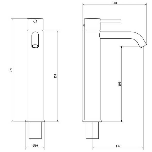 Смеситель для раковины iB Rubinetti Industria ID202CS_14, черный матовый