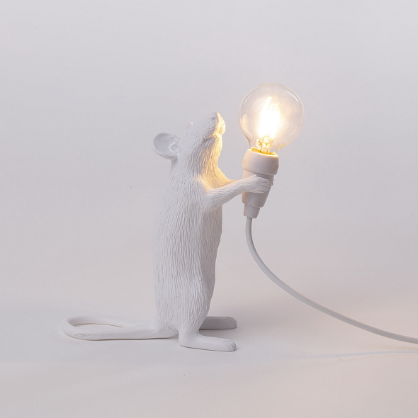 Лампа настольная Seletti Mouse Lamp Step Standing 14,5 см, белая