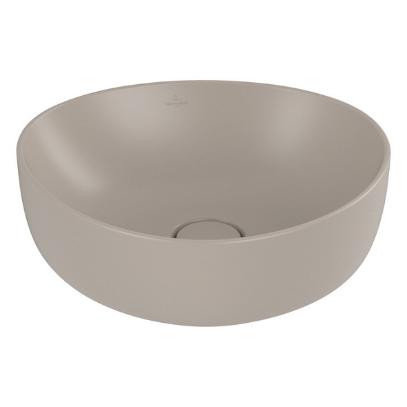 Раковина накладная Villeroy & Boch Antao 40х40, CeramicPlus, 4A7240AM, из TitanCeram, Almond