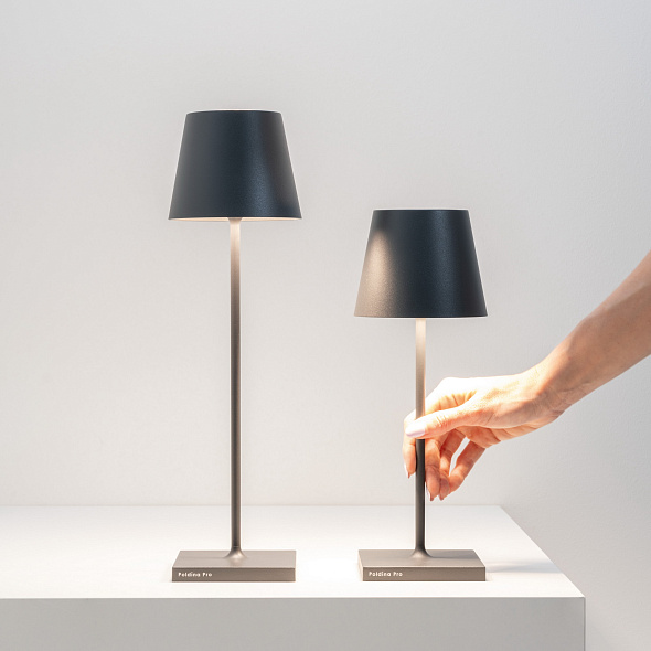 Лампа настольная Zafferano Poldina Pro 38 см, темно-серая