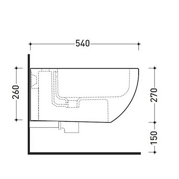 Биде подвесное Flaminia App 54х36 AP218PET, Petrolio
