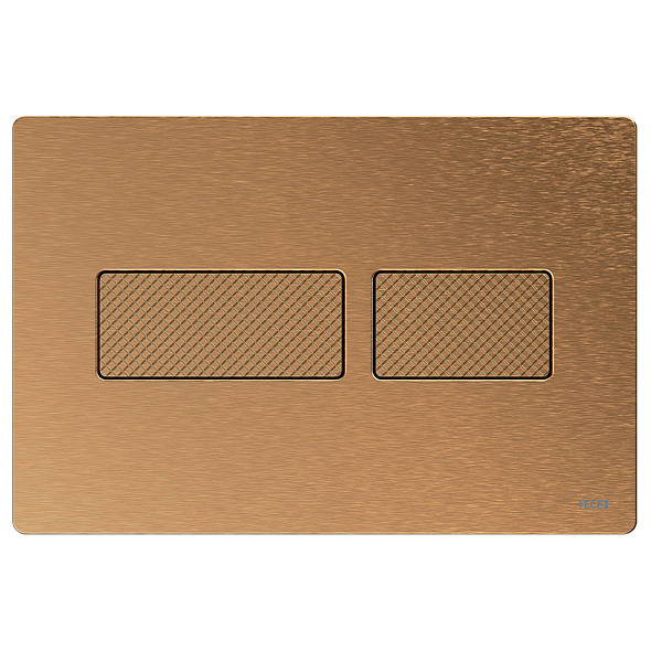 Комплект инсталляции TECE + кнопка TECE Solid 9240436, сталь, латунь с текстурой