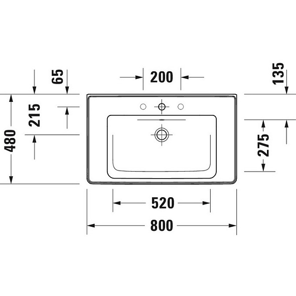 Раковина подвесная Duravit D-Neo 80х48 2367800000