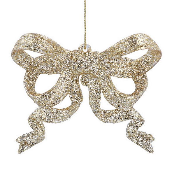 Елочная игрушка "Бант"8х9 см, цвет золото