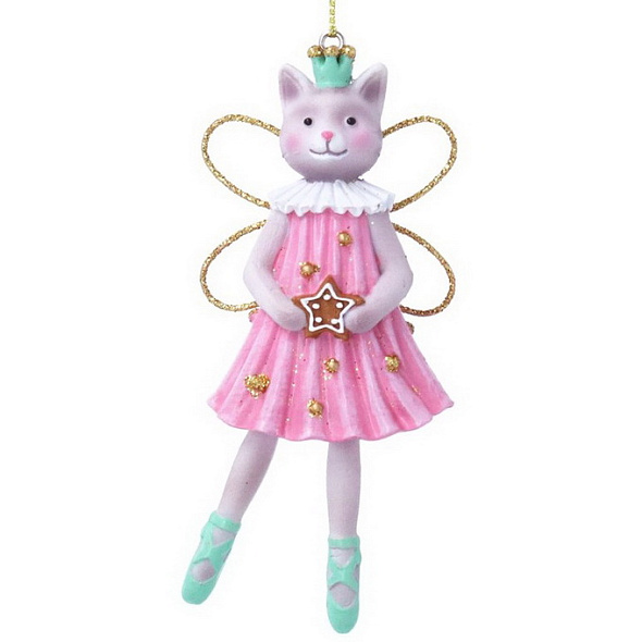 Елочная игрушка "Кот-балерина" 10 см
