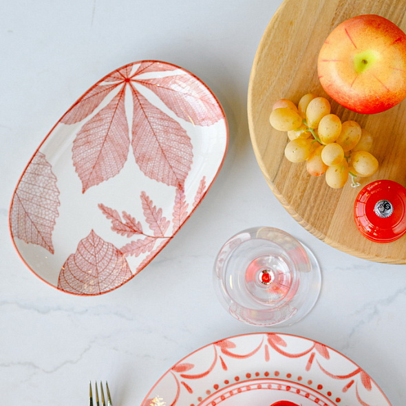 Блюдо овальное Portata Natura 28х19 см, красное