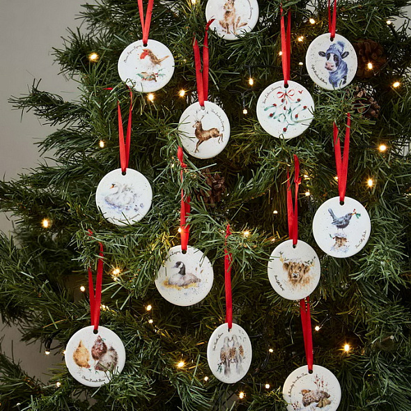 Набор подвесок Wrendale Designs Christmas 7 см, 12 шт