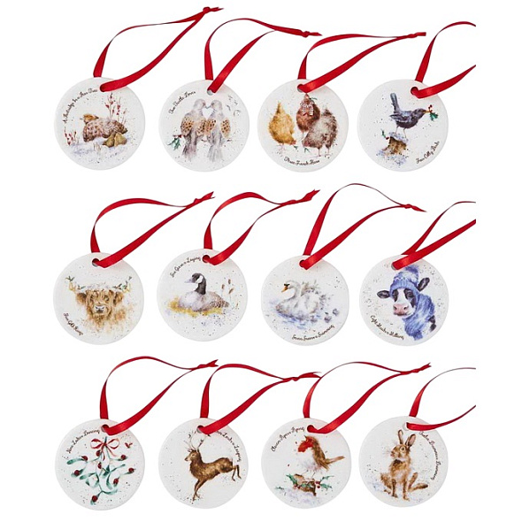 Набор подвесок Wrendale Designs Christmas 7 см, 12 шт