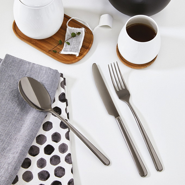 Набор столовых приборов Linear Black, 24 предмета