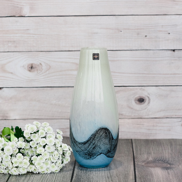 Ваза Glass Design Sonic 38 см, голубая