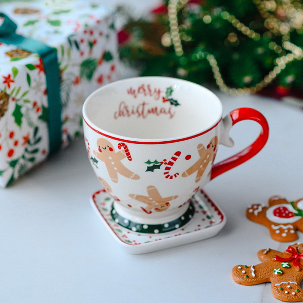 Чашка с блюдцем New Milk & Coffee Ginger 450 мл