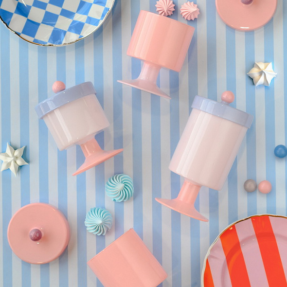 Емкость для хранения на ножке Galassia Merci 20 см, цвет лиловый